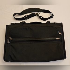 TUMI tri-fold ballistic weave garment bag, black, like new